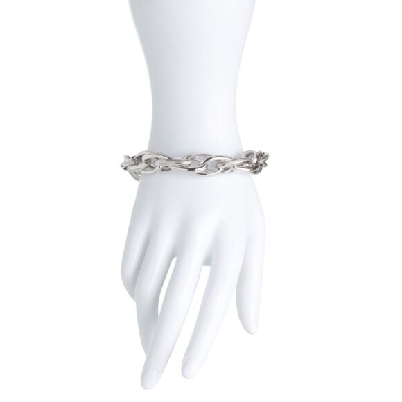 MILOR SILVER  Italy Sterling Silver Polished Bold Link Bracelet - Picture 2 of 2